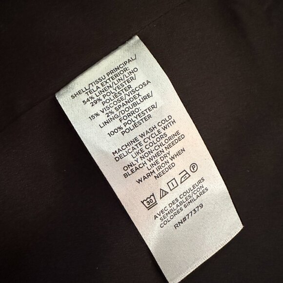 Ann Taylor Black Linen Blend Blazer 4 The Shorter Two Button Jacket - Picture 5 of 6